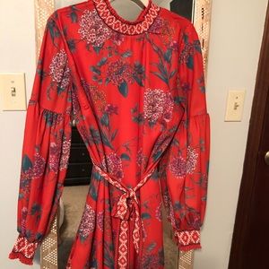 Floral Orange Mini Dress